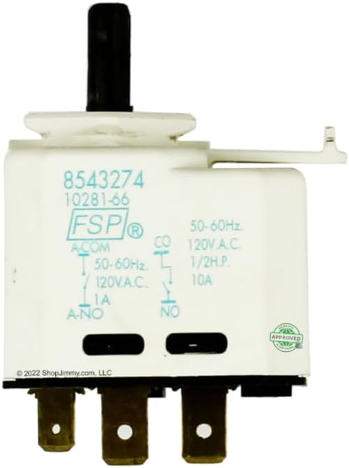 Soleil Electro 8543274 1180031 Interrupteur de démarrage pour sèche-linge 5,1 cm ½ longueur env. Remplacement et compatible avec Estate Whirlpool Maytag Heavy DUTY