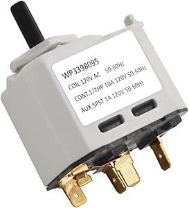 Soleil Electro WP3398095 3398095 Relais poussoir pour démarrage compatible avec les séchoirs Whirlpool Kenmore Maytag Amana Remplace 527427 AP2947429 PS345730 EAP345730