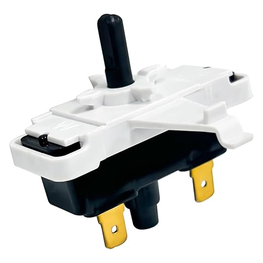 Soleil Electro 3977456 Interrupteur de démarrage par poussée pour sèche-linge, compatible avec Whirlpool 3977456 & 898073, pièce de rechange OEM pour sèche-linge