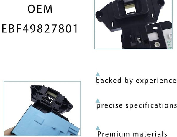 Soleil Electro OEM EBF49827801 Washer Door Lock Switch Assembly Compatible with Kenmore LG Replaces 6601ER1004C 6601ER1004E EBF49827802 1268254 PS3533609 AP4998848 EAP3533609