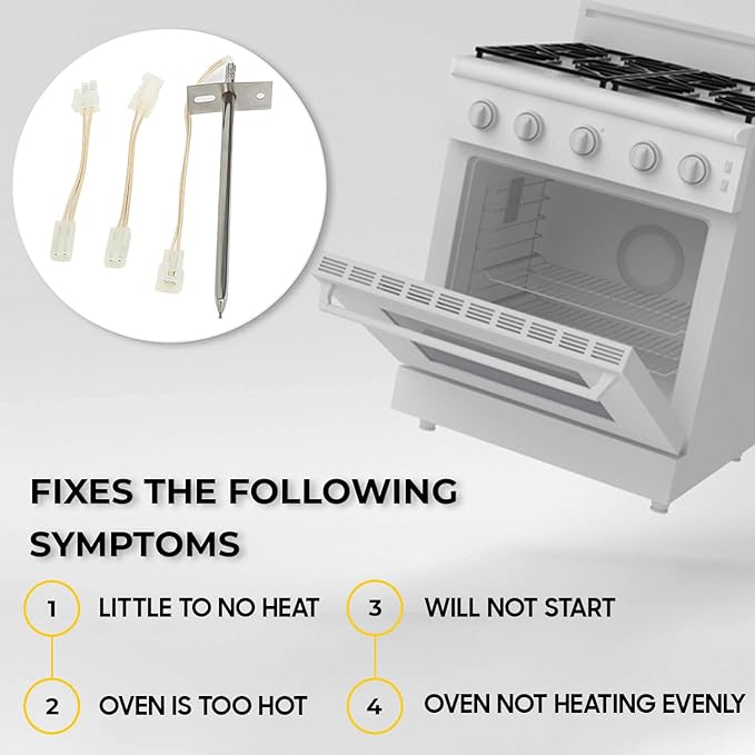 12001656 Kit de capteur de température de four compatible avec les fours Whirlpool et Kenmore - Repalces: AP4009009, 1364, 12001656, 04000052, 04100258, 12001357, 12001554, 1200165656 , 12000 1656VP