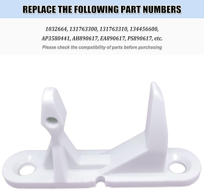 131763310 Pièce de rechange pour gâche de porte de laveuse - Facile à installer - Ultra durable - Compatible avec les rondelles Frigidaire & Kenmore - Remplace 131763300 AP3580441 PS890617 - Lot de 1