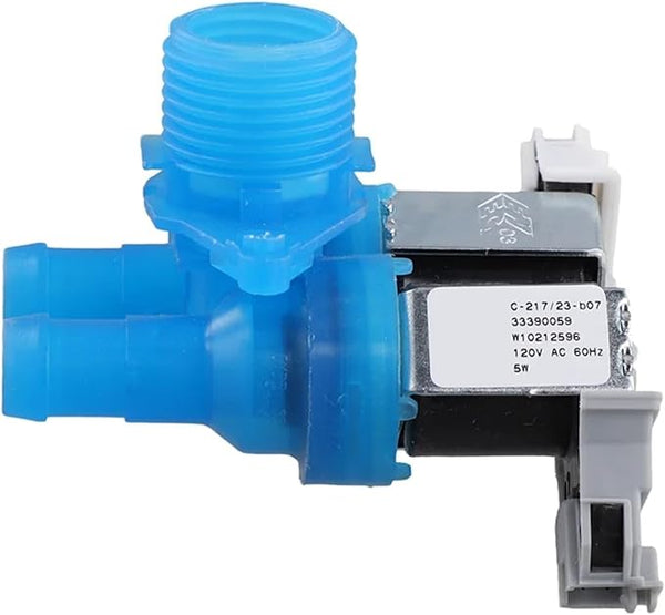 Soleil Electro Valve d'entrée d'eau de laveuse 2025 W10212596 Compatible avec laveuse Whirlpool Maytag Amana W10212596 Valve d'entrée d'eau froide Remplace AP6017174 EAP11750469 PS11750469 1551647