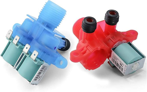 Soleil Electro W10921514 Valve d'entrée d'eau froide avec valve d'entrée d'eau chaude W10921515 de remplacement pour lave-linge Whirlpool Kenmore remplace W10240949 & W10240948 W11168740 & W11168743