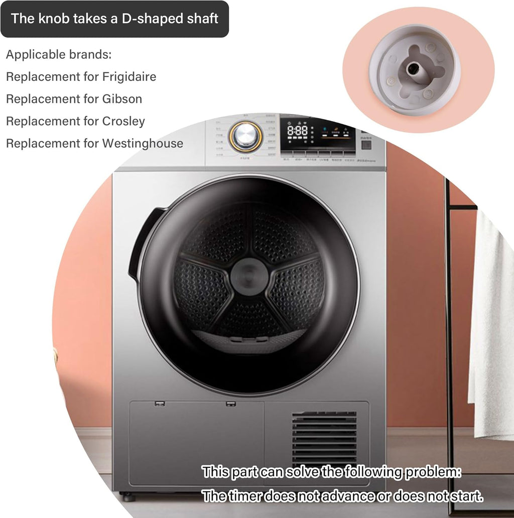 131873500 Bouton de commande de minuterie de sèche-linge compatible avec Frigidaire Remplace LP10191 PS418921 WE01X10082 AH418921 EA418921 131947300 134042600