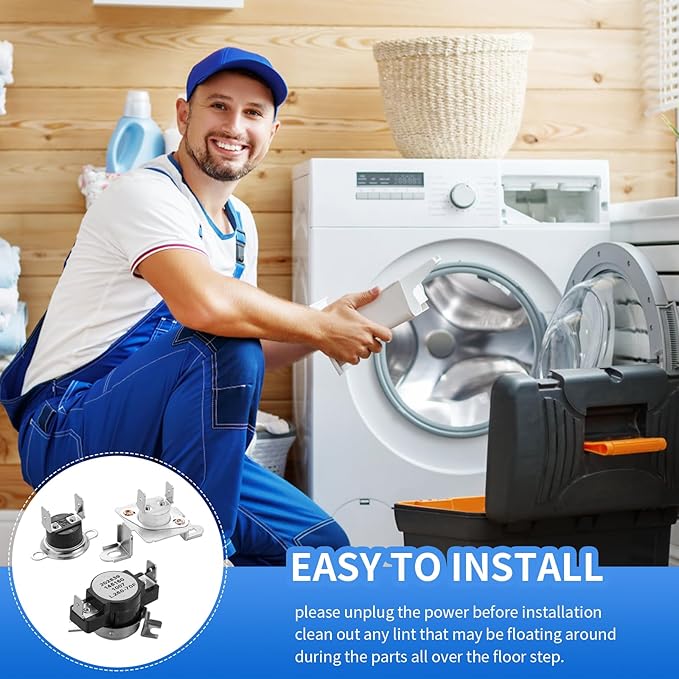 137032600 134120900 Limiteurs thermiques, thermostat haute limite 3204267 compatible avec sèche-linge Frigidaire & Kenmore, remplace # 3205659 1489053 AP4368739