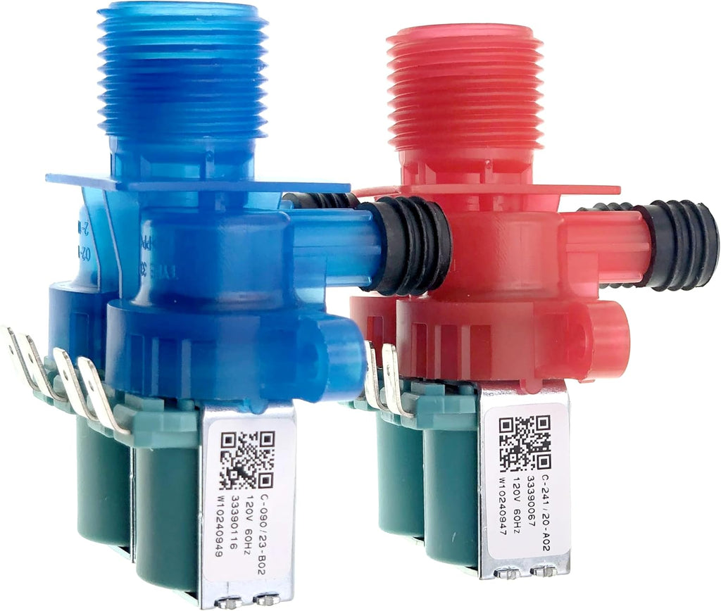 W10240947 Valve d'entrée d'eau & W10240949 pour machine à laver Whirlpool, Kenmore, Maytag, remplace W11220205, W109215168740, W10921514. Soleil Electro Montréal