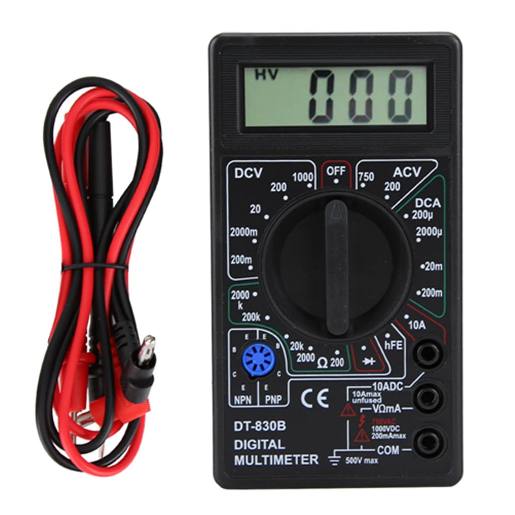 DT 830 Series Multimètre numérique LCD multifonction portable Ampère/Voltmètre Ohmmètre Grand écran Lecture précise des données Idéal pour les laboratoires SOLEIL ELECTRO