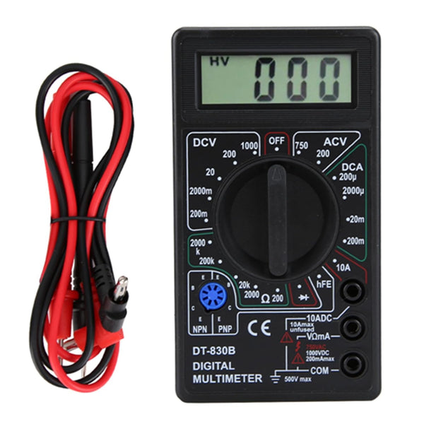 DT 830 Series Multimètre numérique LCD multifonction portable Ampère/Voltmètre Ohmmètre Grand écran Lecture précise des données Idéal pour les laboratoires SOLEIL ELECTRO