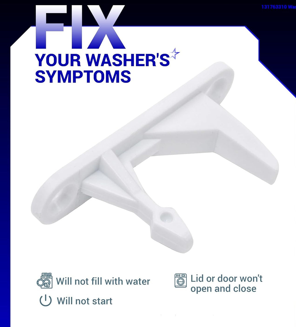 131763310 Pièce de rechange pour gâche de porte de laveuse - Facile à installer - Ultra durable - Compatible avec les rondelles Frigidaire & Kenmore - Remplace 131763300 AP3580441 PS890617 - Lot de 1