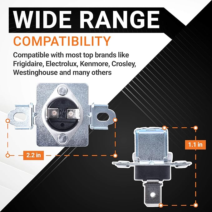 137032600 134120900 Limiteurs thermiques, thermostat haute limite 3204267 compatible avec sèche-linge Frigidaire & Kenmore, remplace # 3205659 1489053 AP4368739