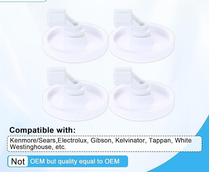 Soleil Electro 154174501 Lot de 4 roues de panier inférieur et support pour lave-vaisselle, remplace # 154174401 5300809640 154294801 AP2135554 PS452448, remplacement pour Frigidaire Kenmore Gibson Westinghouse
